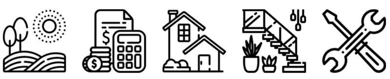 Land, budget, home, design and construction